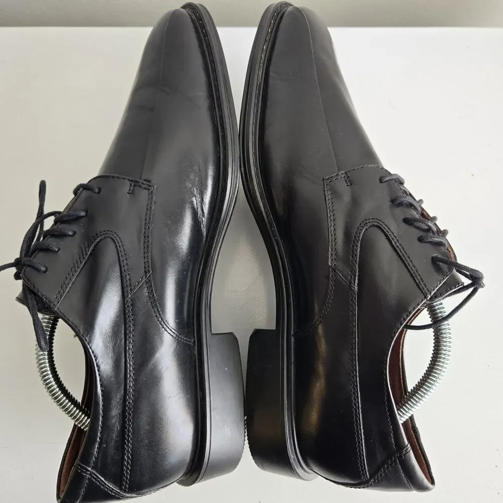Rockport Oxford‎ Dress Shoes Lace Up 9M Black Leather Square Toe Tailored